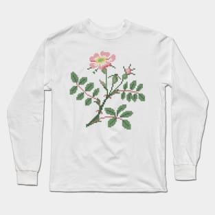 Iowa North Dakota State Flower Wild Prairie Rose Long Sleeve T-Shirt